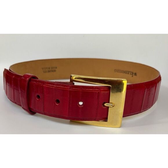 W.Kleinberg Genuine EEL Made in USA True Red Belt Size XS